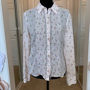 Abecrombie & Fitch Rose Print Button Up Cotton Top
